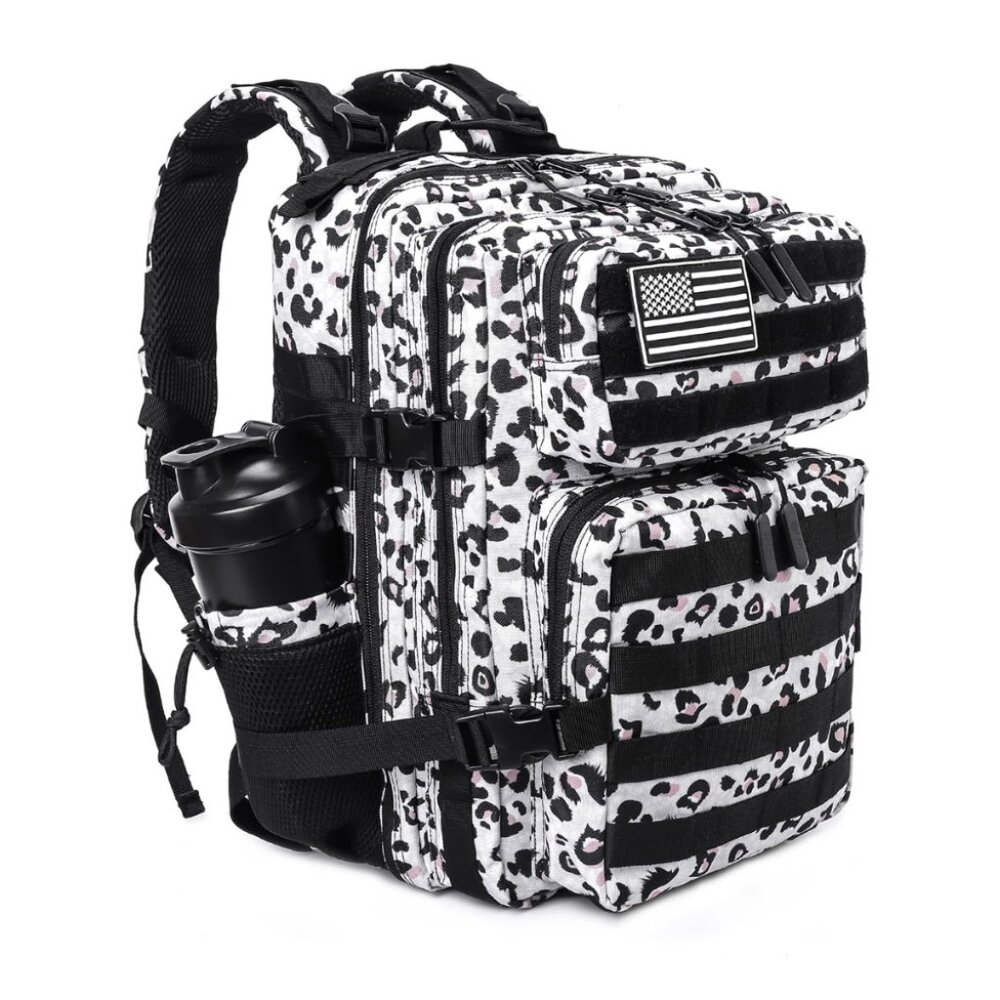 45L Tactical Backpack with Bottle Holder Waterproof Multi Compartment for Hiking